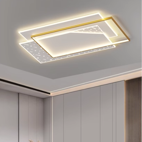Modern Minimalist Oval Round Square Rectangle Stacking Acrylic Aluminum Iron LED Flush Mount Ceiling Light For Living Room