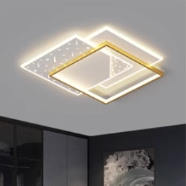 Modern Minimalist Oval Round Square Rectangle Stacking Acrylic Aluminum Iron LED Flush Mount Ceiling Light For Living Room