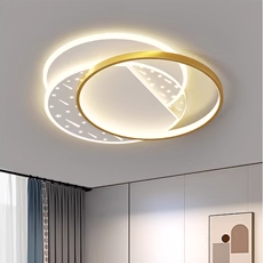 Modern Minimalist Oval Round Square Rectangle Stacking Acrylic Aluminum Iron LED Flush Mount Ceiling Light For Living Room