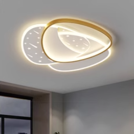 Modern Minimalist Oval Round Square Rectangle Stacking Acrylic Aluminum Iron LED Flush Mount Ceiling Light For Living Room