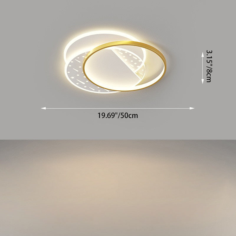 Modern Minimalist Oval Round Square Rectangle Stacking Acrylic Aluminum Iron LED Flush Mount Ceiling Light For Living Room