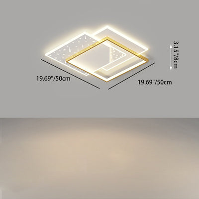 Modern Minimalist Oval Round Square Rectangle Stacking Acrylic Aluminum Iron LED Flush Mount Ceiling Light For Living Room