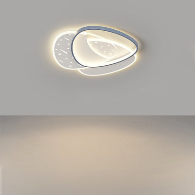 Modern Minimalist Oval Round Square Rectangle Stacking Acrylic Aluminum Iron LED Flush Mount Ceiling Light For Living Room