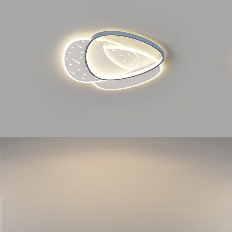 Modern Minimalist Oval Round Square Rectangle Stacking Acrylic Aluminum Iron LED Flush Mount Ceiling Light For Living Room