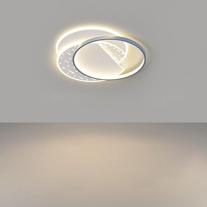 Modern Minimalist Oval Round Square Rectangle Stacking Acrylic Aluminum Iron LED Flush Mount Ceiling Light For Living Room