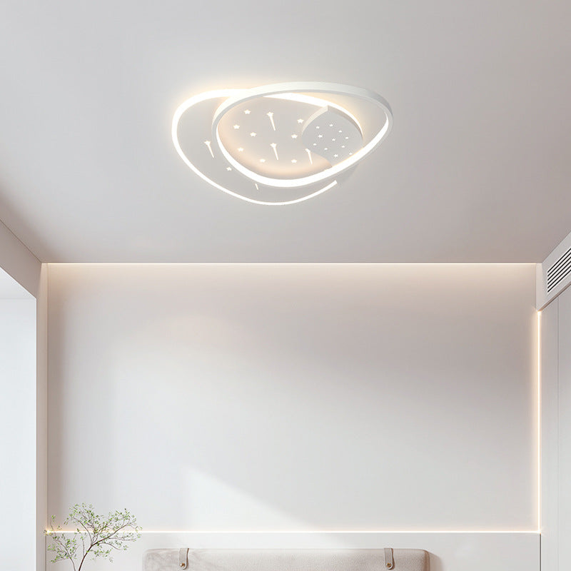 Modern Minimalist Pebble Round Square Silicone Acrylic Iron LED Flush Mount Ceiling Light For Living Room