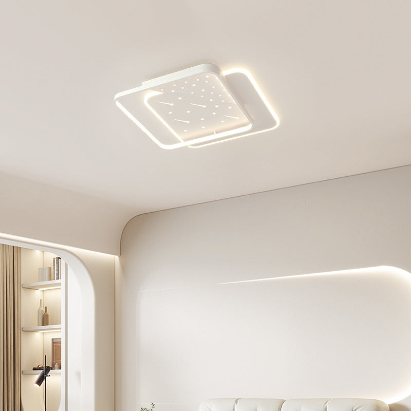 Modern Minimalist Pebble Round Square Silicone Acrylic Iron LED Flush Mount Ceiling Light For Living Room