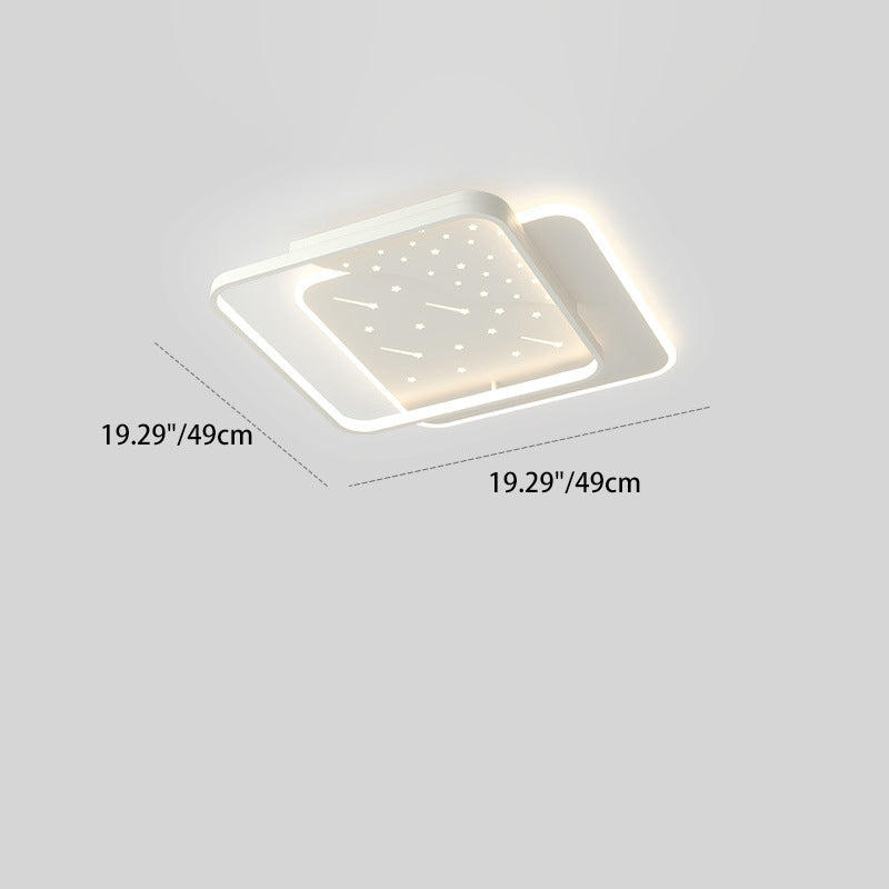 Modern Minimalist Pebble Round Square Silicone Acrylic Iron LED Flush Mount Ceiling Light For Living Room