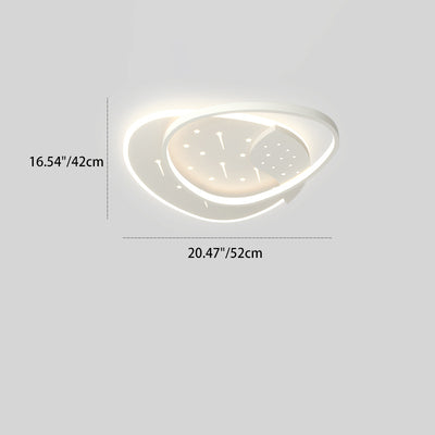 Modern Minimalist Pebble Round Square Silicone Acrylic Iron LED Flush Mount Ceiling Light For Living Room