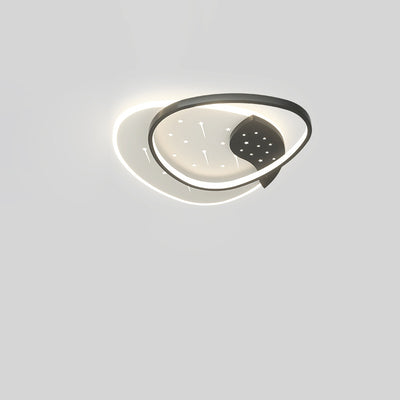 Modern Minimalist Pebble Round Square Silicone Acrylic Iron LED Flush Mount Ceiling Light For Living Room