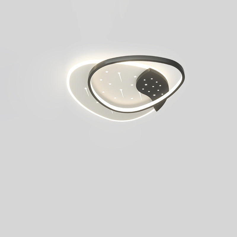 Modern Minimalist Pebble Round Square Silicone Acrylic Iron LED Flush Mount Ceiling Light For Living Room