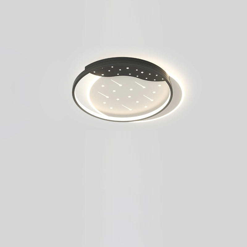Modern Minimalist Pebble Round Square Silicone Acrylic Iron LED Flush Mount Ceiling Light For Living Room