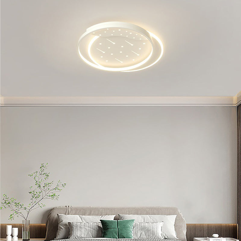Modern Minimalist Pebble Round Square Silicone Acrylic Iron LED Flush Mount Ceiling Light For Living Room