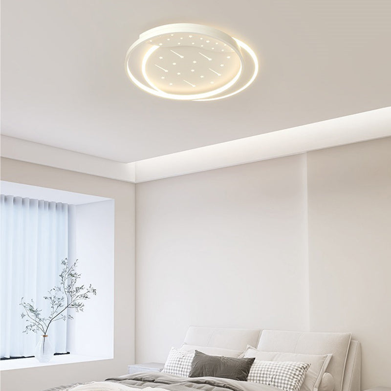 Modern Minimalist Pebble Round Square Silicone Acrylic Iron LED Flush Mount Ceiling Light For Living Room