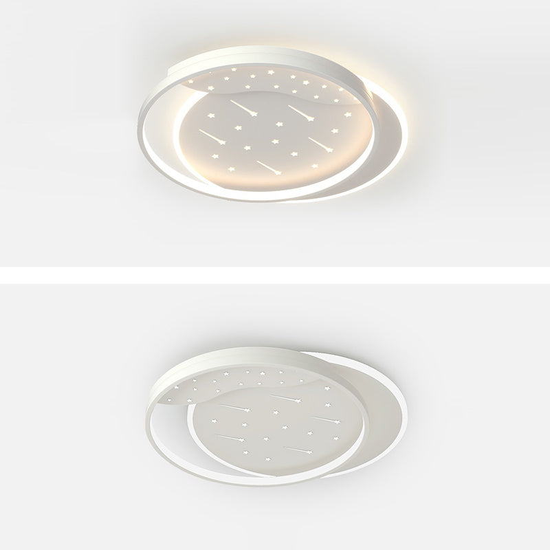 Modern Minimalist Pebble Round Square Silicone Acrylic Iron LED Flush Mount Ceiling Light For Living Room