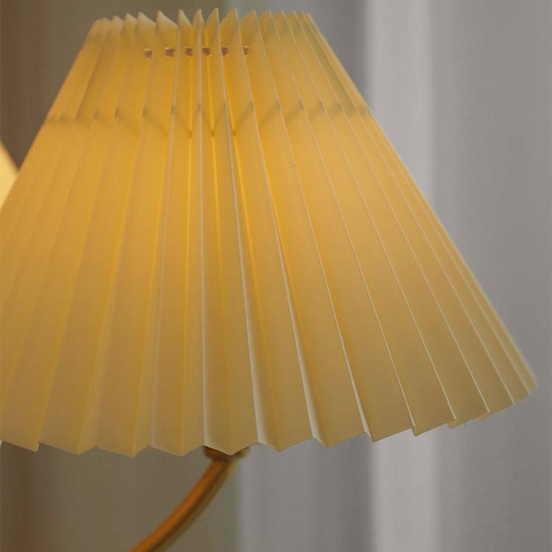Traditional Japanese Scalloped Pleated Branching Cylinder PVC Walnut Brass 3/5 Light Chandelier For Living Room