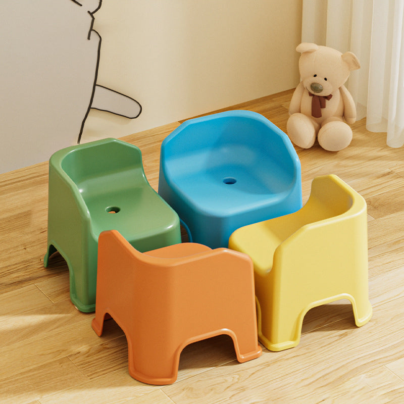 Modern Minimalist Square Irregular Border Plastic Low Stool For Living Room