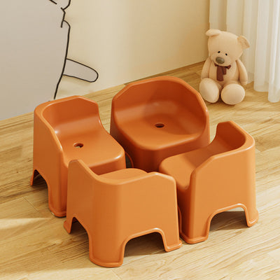 Modern Minimalist Square Irregular Border Plastic Low Stool For Living Room