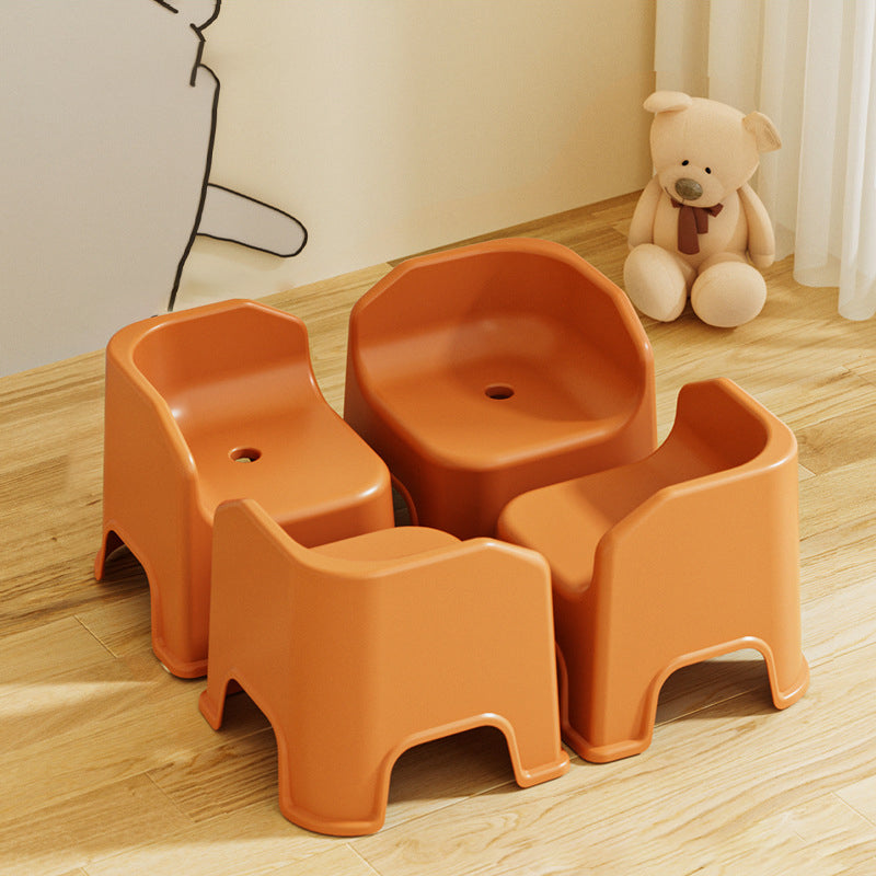 Modern Minimalist Square Irregular Border Plastic Low Stool For Living Room