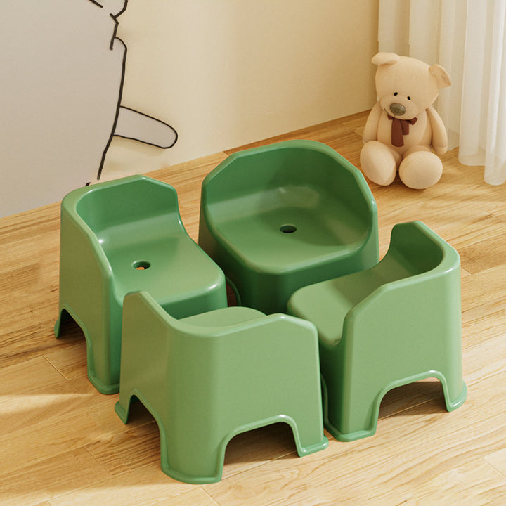 Modern Minimalist Square Irregular Border Plastic Low Stool For Living Room