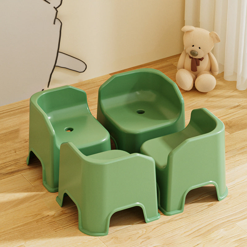 Modern Minimalist Square Irregular Border Plastic Low Stool For Living Room