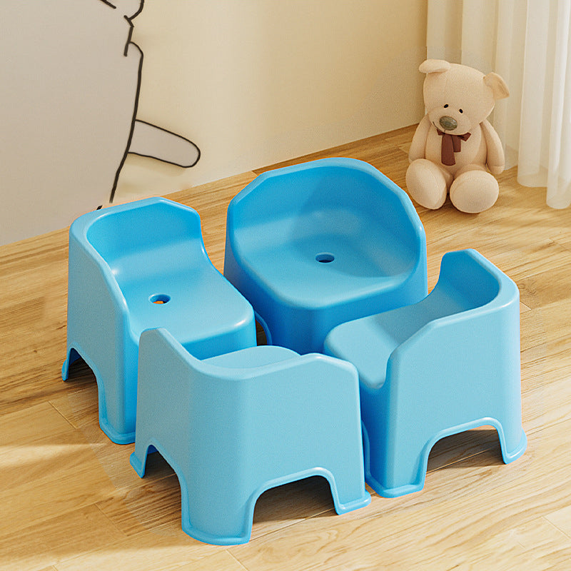 Modern Minimalist Square Irregular Border Plastic Low Stool For Living Room