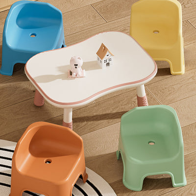 Modern Minimalist Square Irregular Border Plastic Low Stool For Living Room