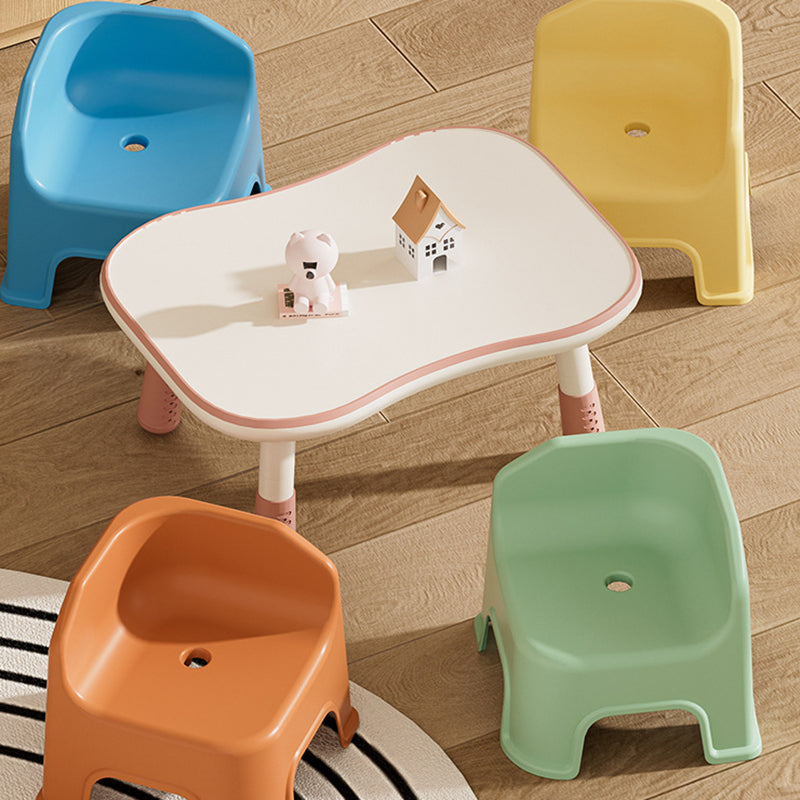 Modern Minimalist Square Irregular Border Plastic Low Stool For Living Room