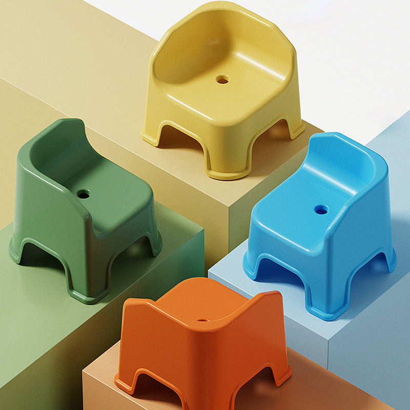 Modern Minimalist Square Irregular Border Plastic Low Stool For Living Room