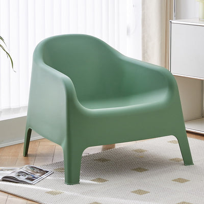 Modern Simplicity Curved Square Plastic Accent Chair Backrest Armrest For Living Room