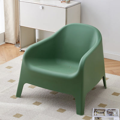 Modern Simplicity Curved Square Plastic Accent Chair Backrest Armrest For Living Room