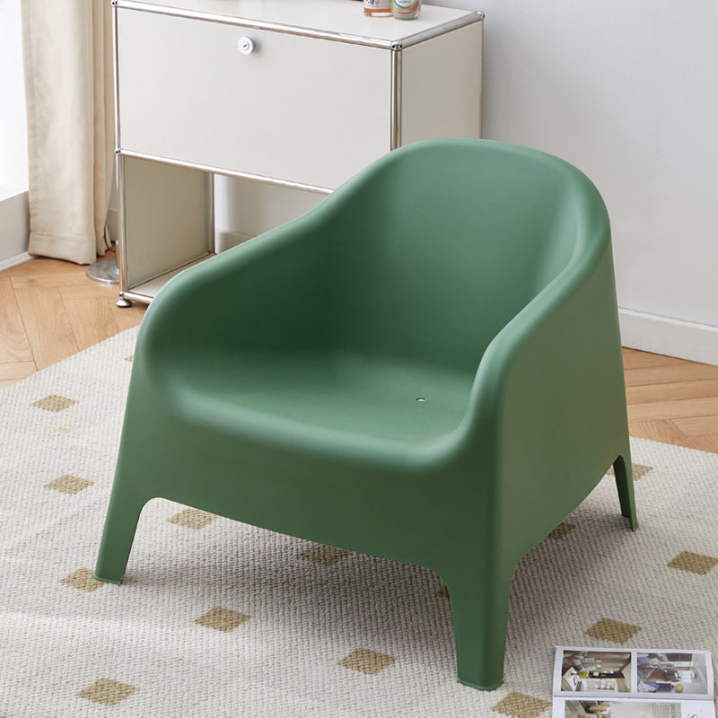 Modern Simplicity Curved Square Plastic Accent Chair Backrest Armrest For Living Room