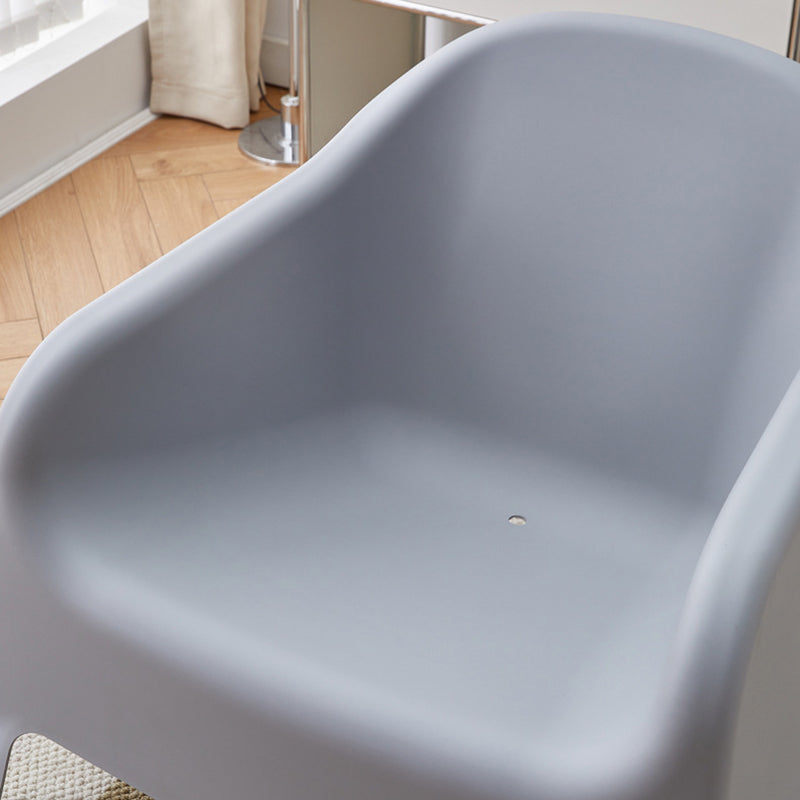 Modern Simplicity Curved Square Plastic Accent Chair Backrest Armrest For Living Room