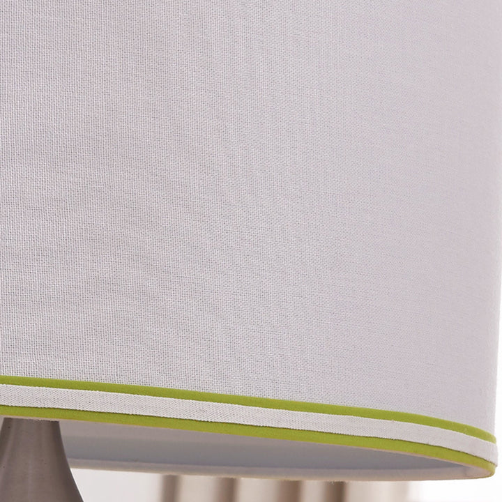 Lampe de table en céramique à motif scandinave contemporain avec tissu rond à 1 lumière pour chambre 