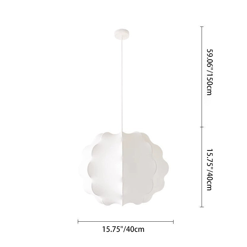 Contemporary Scandinavian Bubbles Waves Round Silk Iron 1/3 Lights Chandelier For Living Room