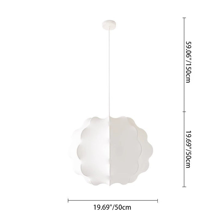 Contemporain Scandinave Bulles Vagues Rondes Soie Fer 1/3 Lumières Lustre Pour Salon 