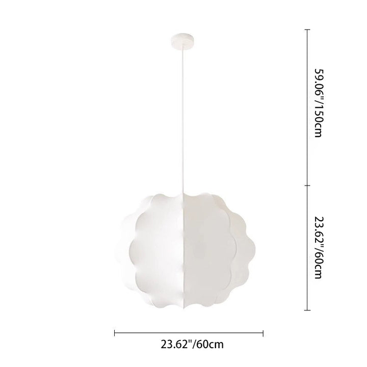 Contemporain Scandinave Bulles Vagues Rondes Soie Fer 1/3 Lumières Lustre Pour Salon 