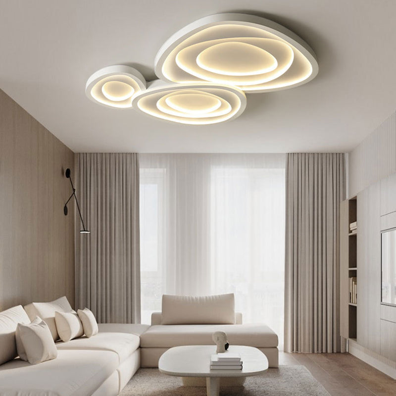 Lumière de plafond LED en acrylique et fer avec motif de triangle rose crème modern pour salon 