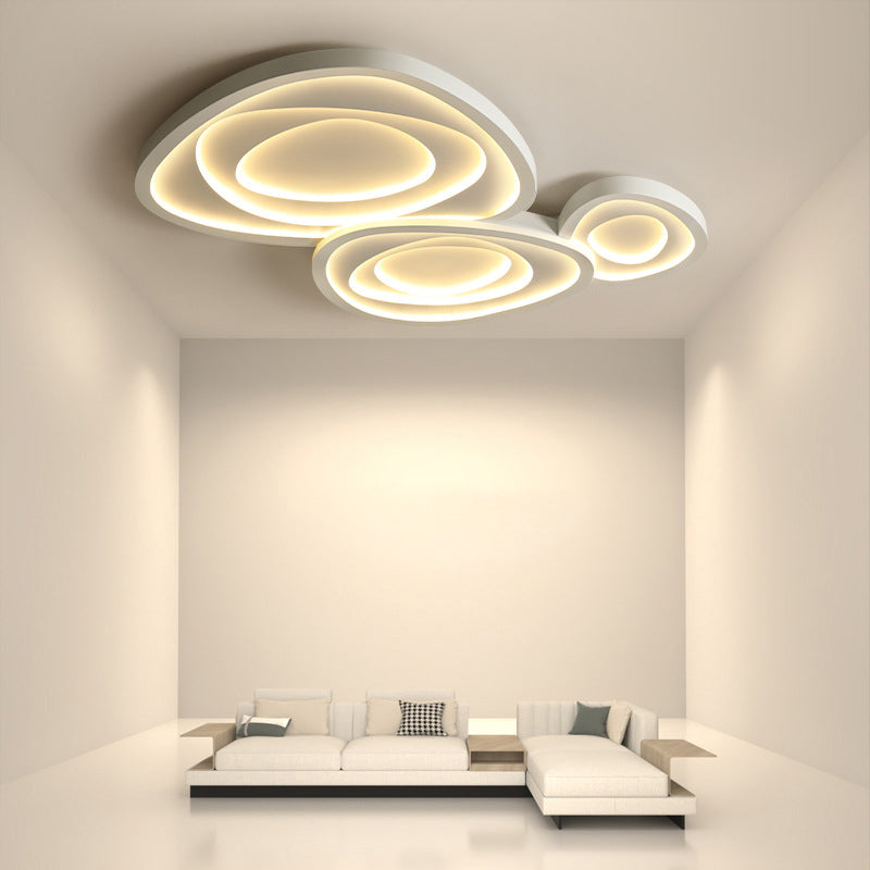 Lumière de plafond LED en acrylique et fer avec motif de triangle rose crème modern pour salon 