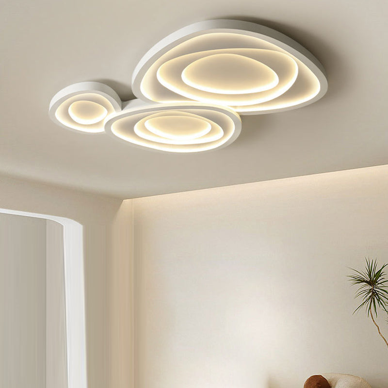 Lumière de plafond LED en acrylique et fer avec motif de triangle rose crème modern pour salon 