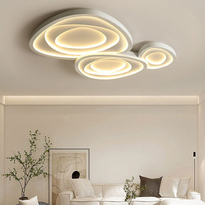 Lumière de plafond LED en acrylique et fer avec motif de triangle rose crème modern pour salon 