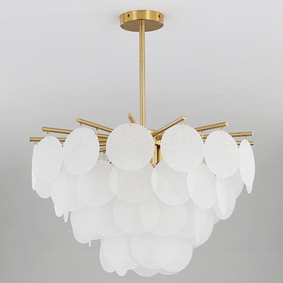 Contemporary Scandinavian Tapered Round Branch Glass Copper 6/8/10 Lights Chandelier For Living Room