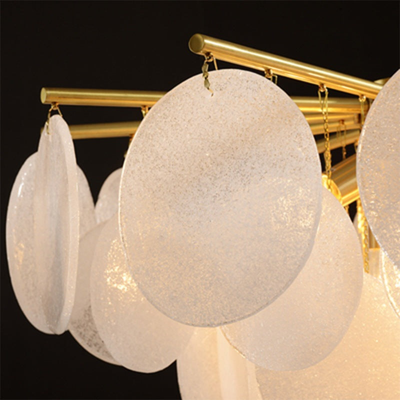 Contemporary Scandinavian Tapered Round Branch Glass Copper 6/8/10 Lights Chandelier For Living Room