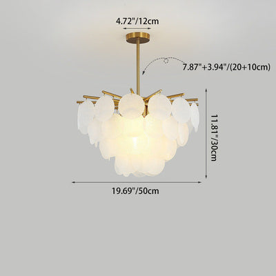 Contemporary Scandinavian Tapered Round Branch Glass Copper 6/8/10 Lights Chandelier For Living Room