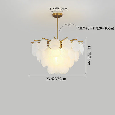 Contemporary Scandinavian Tapered Round Branch Glass Copper 6/8/10 Lights Chandelier For Living Room