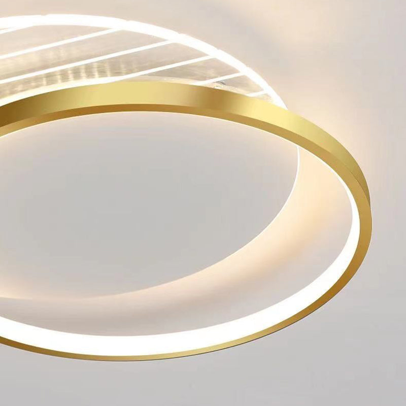 Modern Minimalist Round Square Stacking Acrylic Iron LED Flush Mount Ceiling Light For Living Room