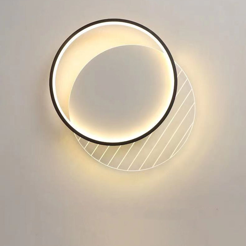 Modern Minimalist Round Square Stacking Acrylic Iron LED Flush Mount Ceiling Light For Living Room