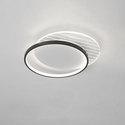 Modern Minimalist Round Square Stacking Acrylic Iron LED Flush Mount Ceiling Light For Living Room