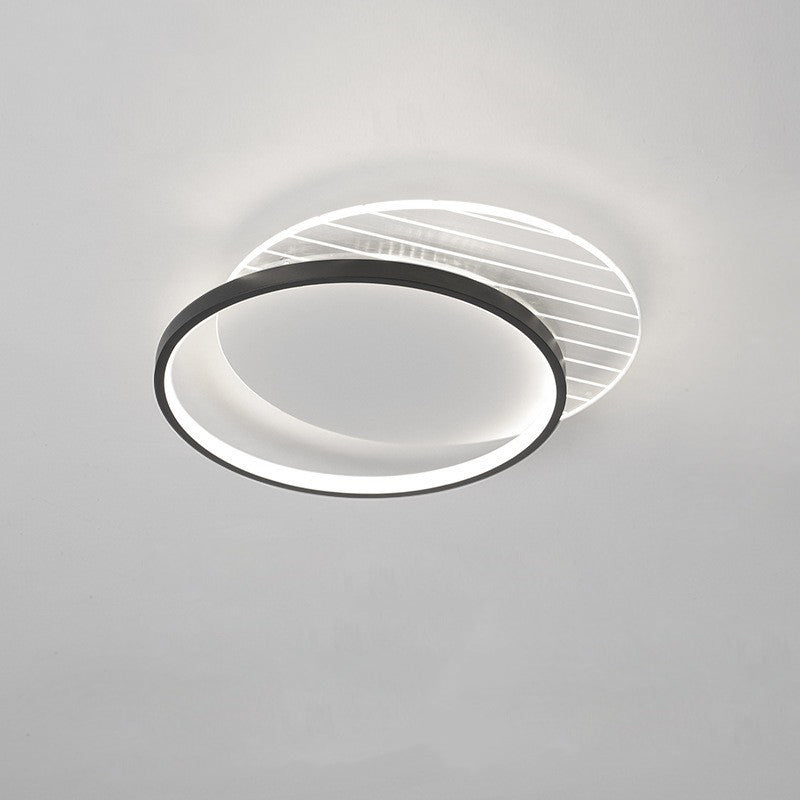 Modern Minimalist Round Square Stacking Acrylic Iron LED Flush Mount Ceiling Light For Living Room