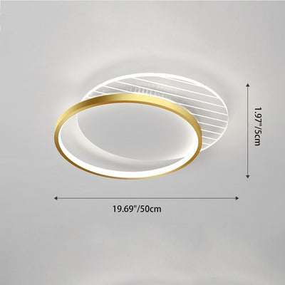 Modern Minimalist Round Square Stacking Acrylic Iron LED Flush Mount Ceiling Light For Living Room